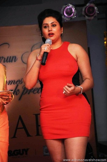 Namitha Hot In Red Dress Cleavages (2)