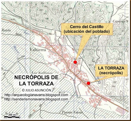 Mapa necrópolis de la Torraza - Valtierra