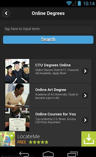 DroidFinder: Online Degrees