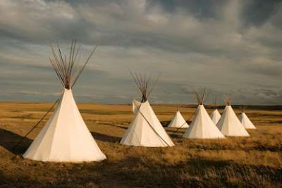 A row of tippie tents