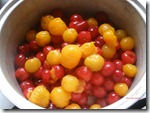 Sour cherries tomatoes cooking