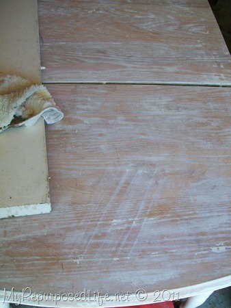 Remove finish by sanding