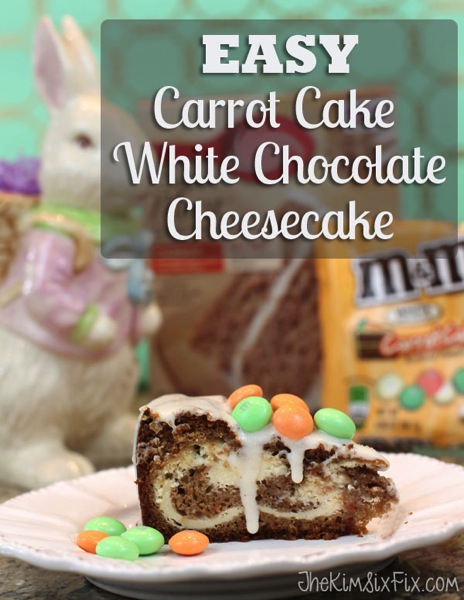 Easy to make Carrot Cake Cheesecake with Creamy White Chocolate.  So good! 