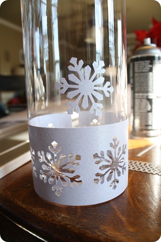 snowflake paper punch candleholder