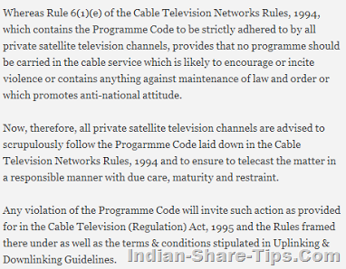 TV channels responsibility covered in cable act
