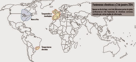 Fenómenos climáticos extremos 3 de janeiro 2014