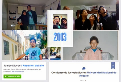 Cómo compartir tu resumen del año 2013 en Facebook