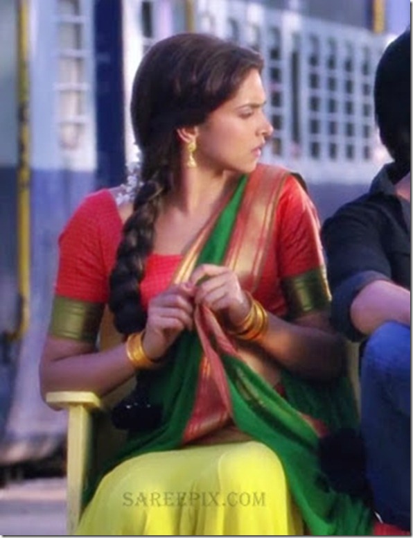 deepika saree stills in chennai express 6