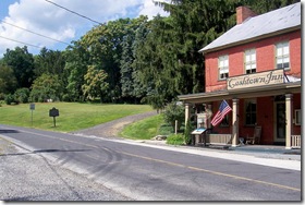 Cashtown Inn in Adams County, PA with state marker to the left