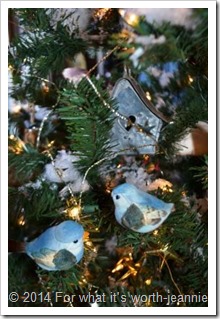 blue birds in Christmas tree
