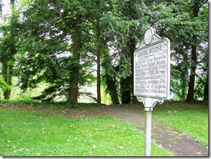 Former location of the Daniel Boone marker in the Daniel Boone Park