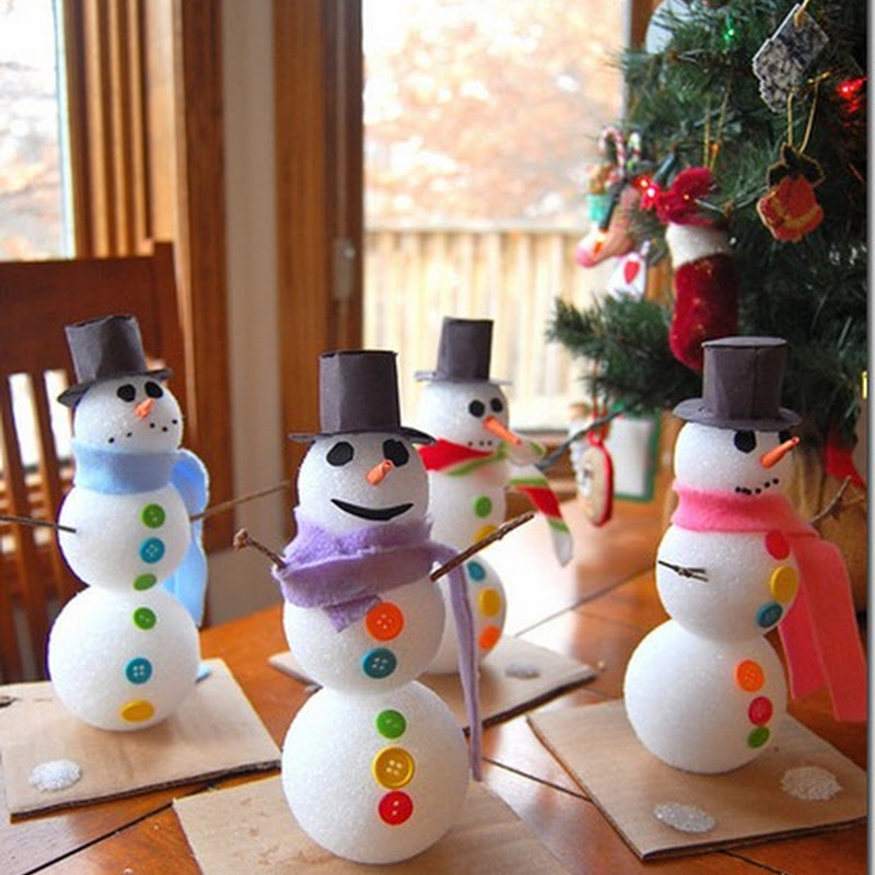 manualidades navidad para niños muñeco de nieve