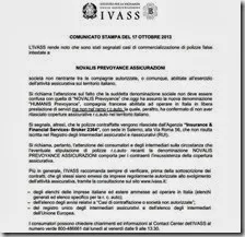 Comunicato IVASS del 17 ottobre 2013