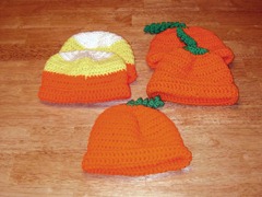 Pumpkin candy corn hats