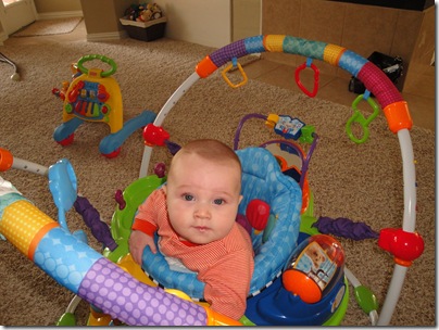 1.  Knox in exersaucer