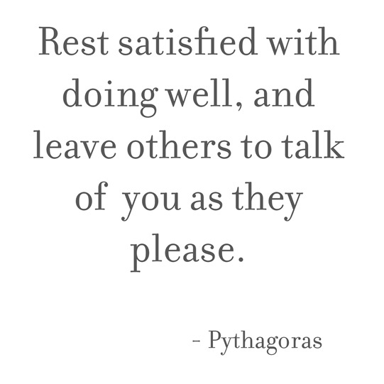 rest satisfied -- pythagoras