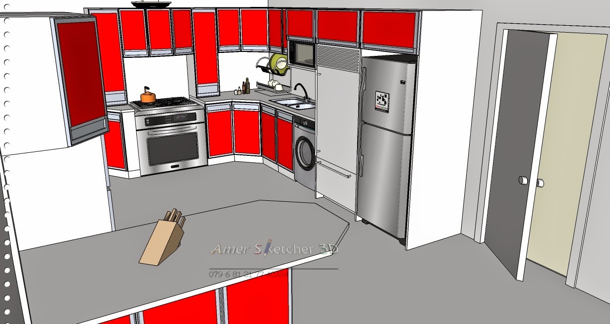 AMER Designer تصميم مطبخ خشب ومعدن