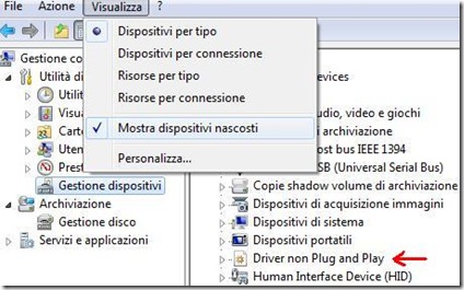 Windows 7 Driver non Plug and Play in Gestione dispositivi