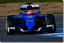 Felipe Nasr con la Sauber C34 nei test di Jerez