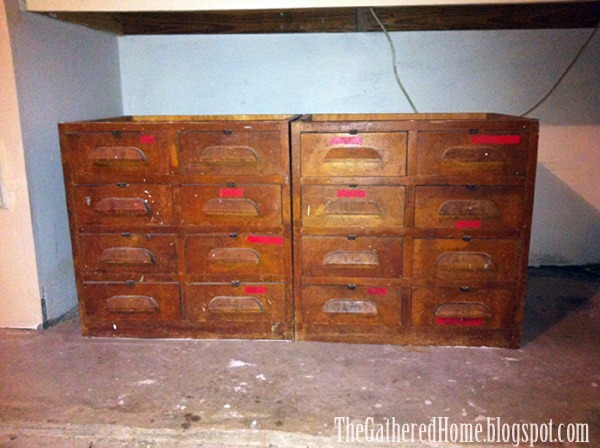 Found: Vintage Hardware Store Cabinets - The Gathered Home antique hardware store cabinets before - Found: Vintage Hardware Store Cabinets - The Gathered Home