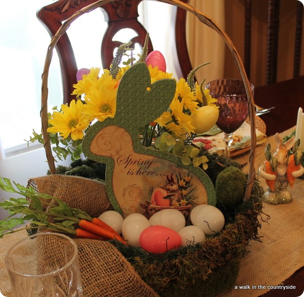 Moss Basket for Easter Table 2013