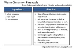 cinnamon pineapple recipe card