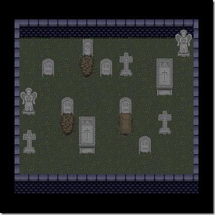 Cimitero realizzato in pixelart