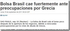 Mexico informa cae la Bolsa de Brasil por Grecia