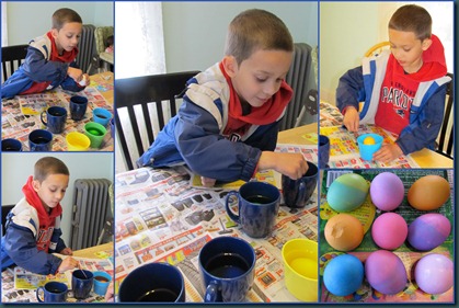 egg coloring collage