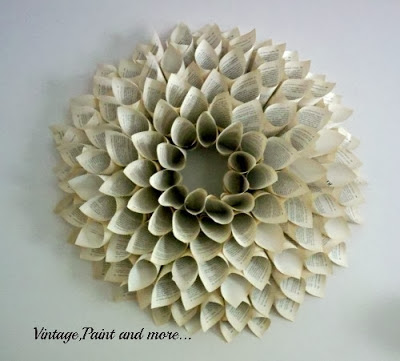 Book page wreath