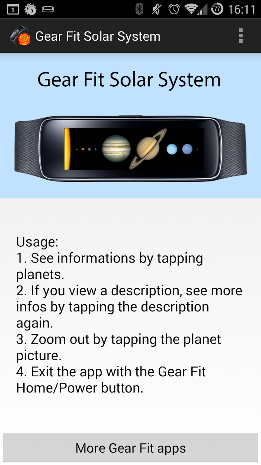 Gear Fit Solar System Screen 3
