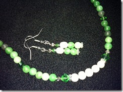 Green quartz, pearls, crystals