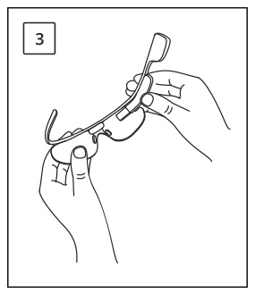 Slide shades over nose stems until flush with frame