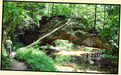 03i - Rock Bridge Nature Trail - Arch we were not here alone