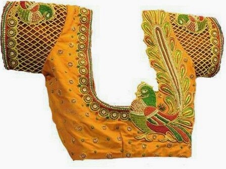 Designer Blouse Images: Peacock Design