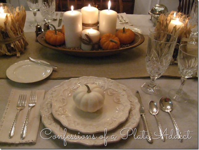 CONFESSIONS OF A PLATE ADDICT Thanksgiving Tablescape...Cream with Natural Elements