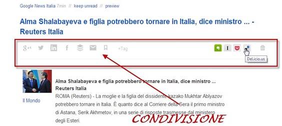 feedly-condivisione