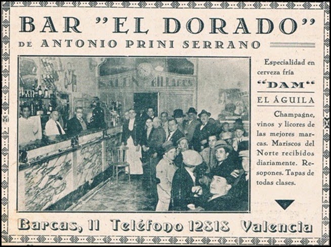 Bar El Dorado. Calle de las Barcas, 1931