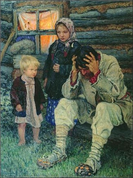Misery - Nikolay Bogdanov-Belsky, 1919