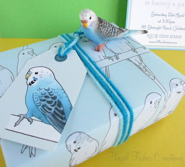 2013April10 Budgie printable gift wrap and tag