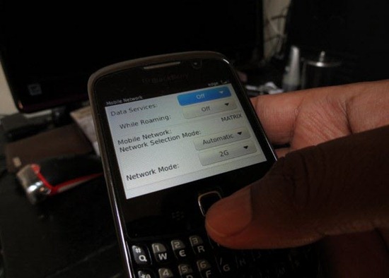 Mematikan layanan data di handset BlackBerry Curve 3G