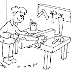 Dibujo Dia del Trabajador - Carpintero