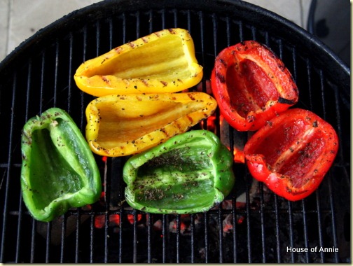 Grilling bell peppers for fajitas