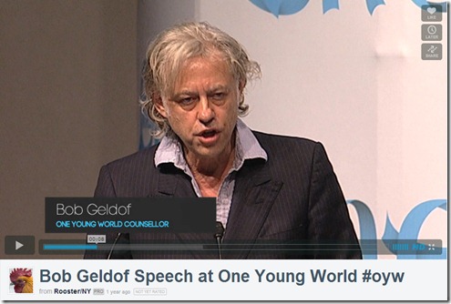 Geldof one yng world