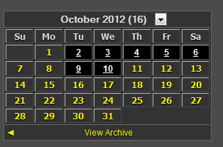 Dark Archive Calendar