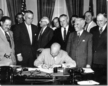 Eisenhower signs Vets Day resolution