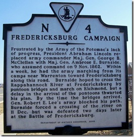Fredericksburg Campaign, marker N-4 in Stafford County, VA