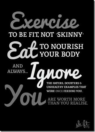 exercise, eat, ignore