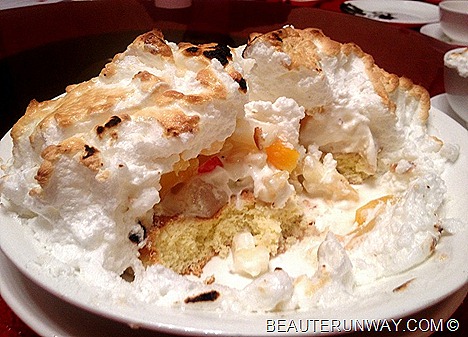 Old Hong Kong Legend Dessert cake fruit meringue orange liquer fluffy egg white flamed Raffles City Singapore Chinese restaurant