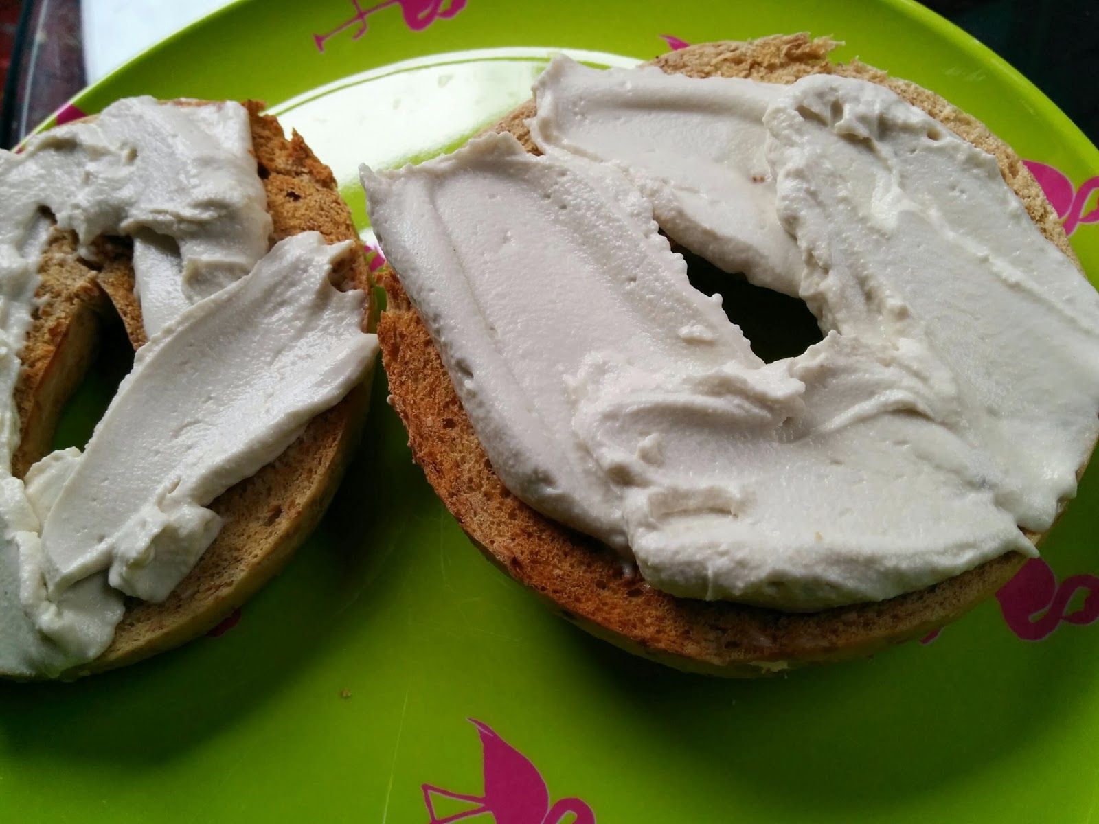 WholeFoodVegan Sprouted Grain Bagel with Cashew Cream Cheese